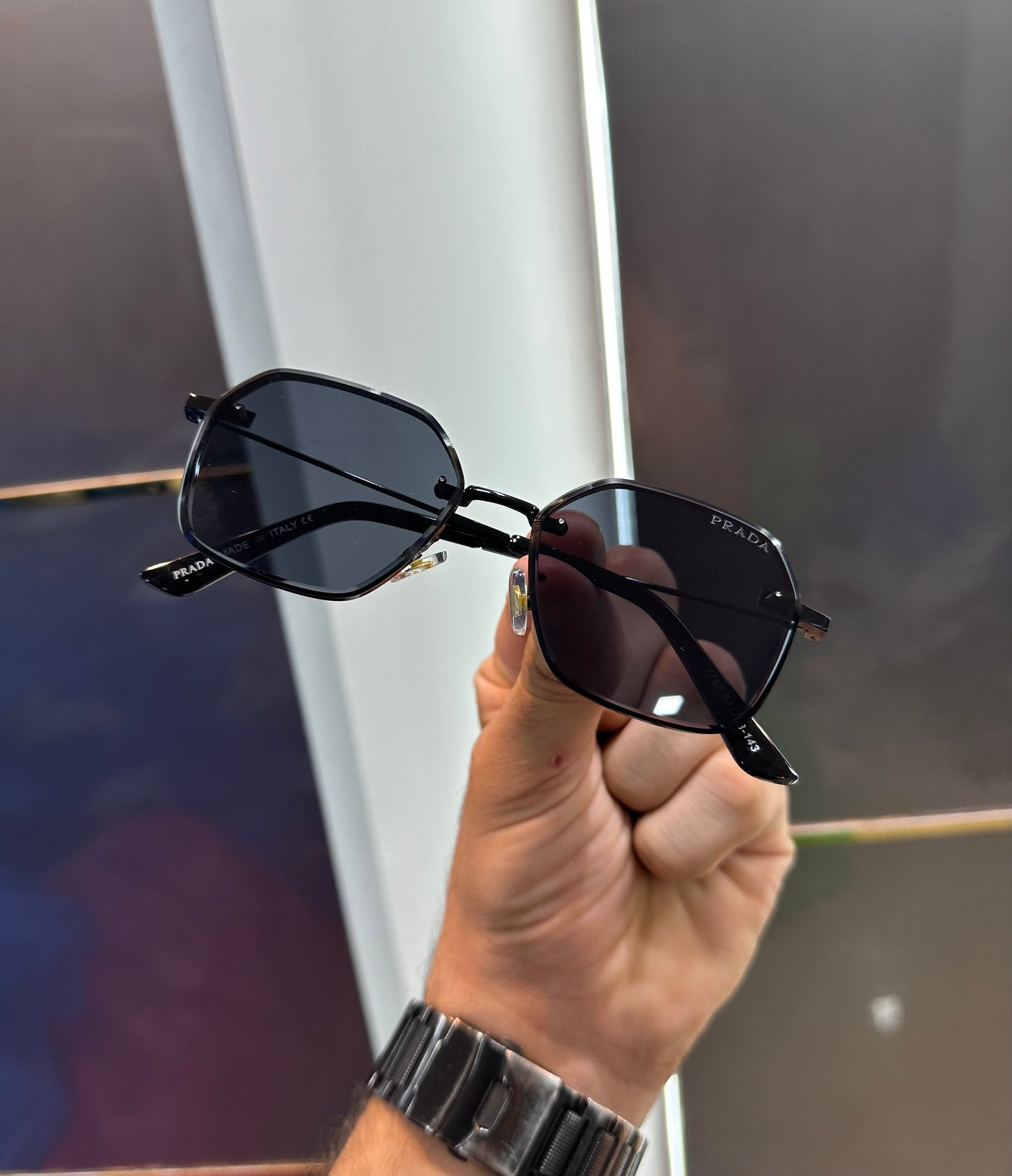 Prada Milano Black Metal Limited Edition Luxury Shade With Original Packing