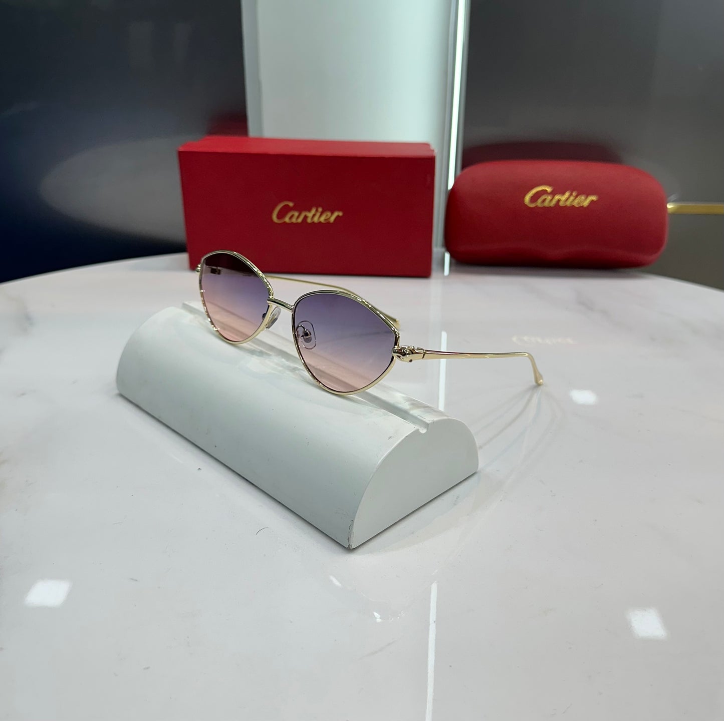Cartier Metal Gold Karan Aujla Luxury Shade With Original Box Packing