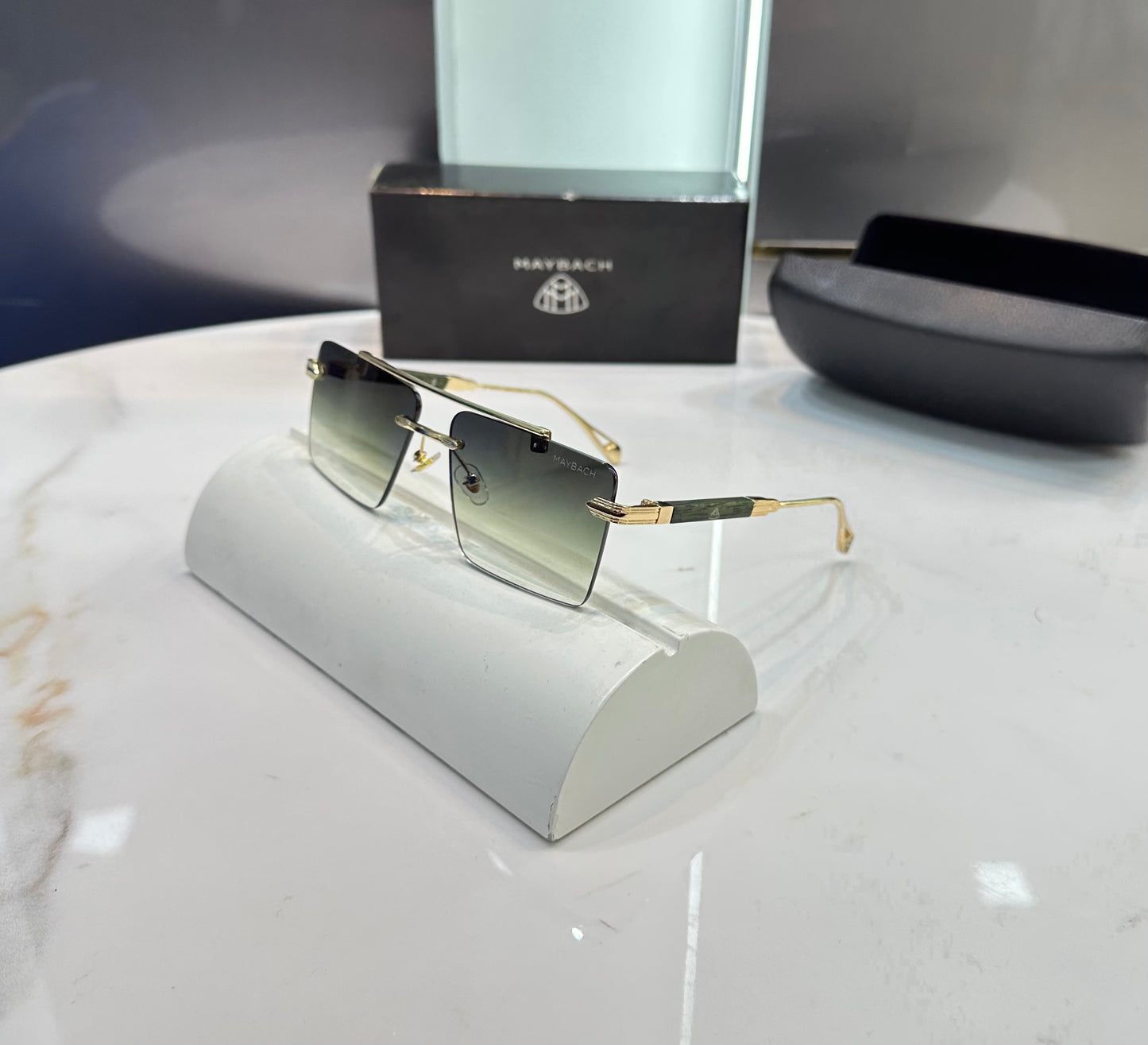 Maybach Green Metal Gold Karan Aujla Luxury Shade With Original Box Packing
