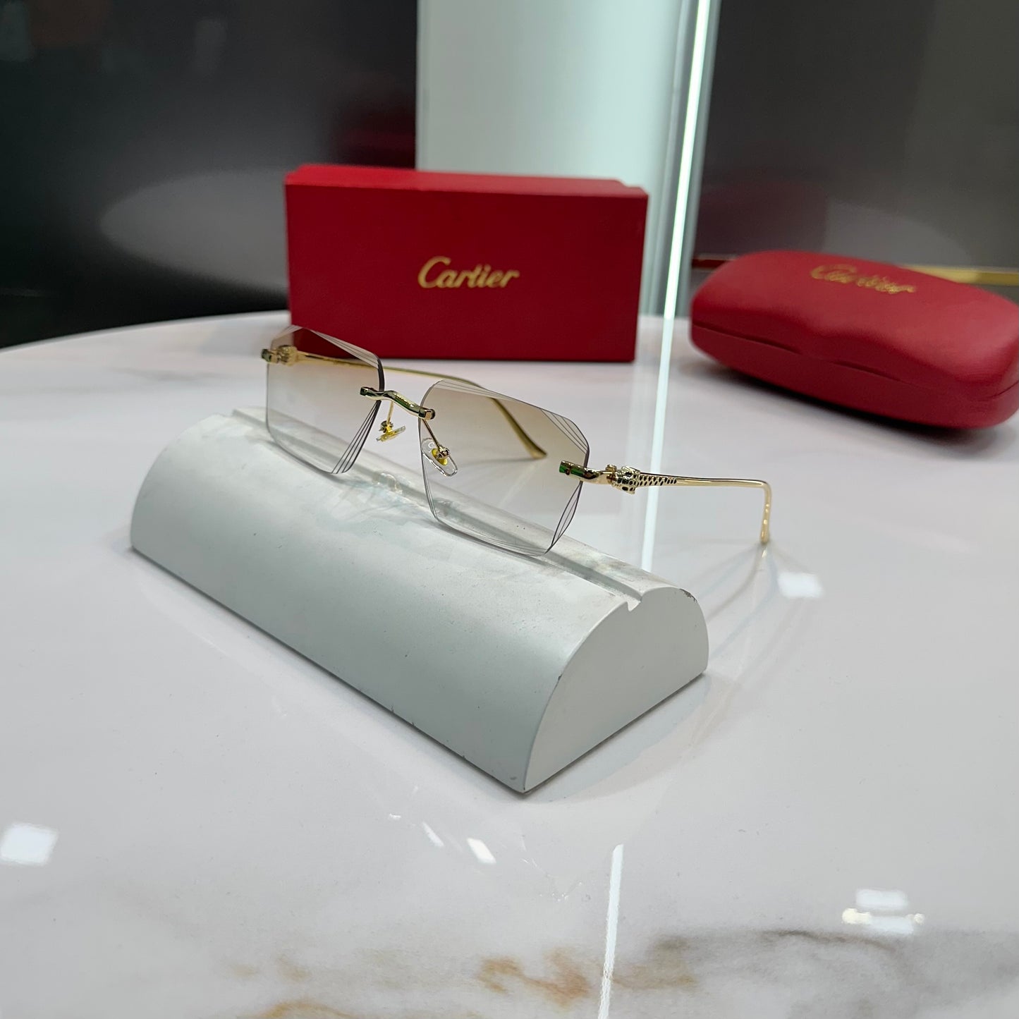 Cartier Brown Gold Karan Aujla  Luxury Shade With Original Box Packing