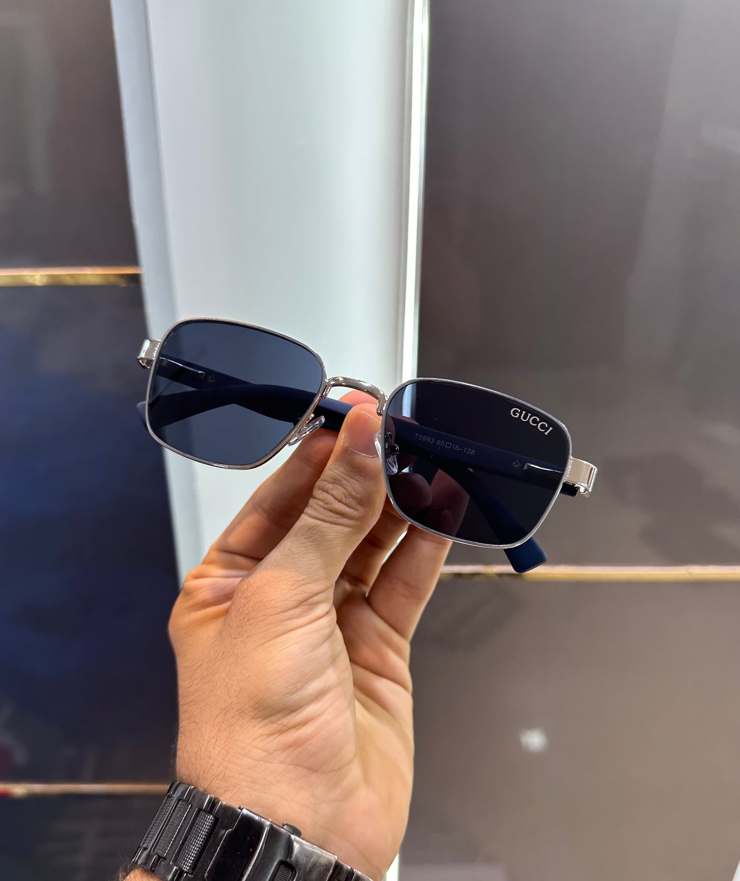 Gucci Black Blue Luxury Shade With Original Packing