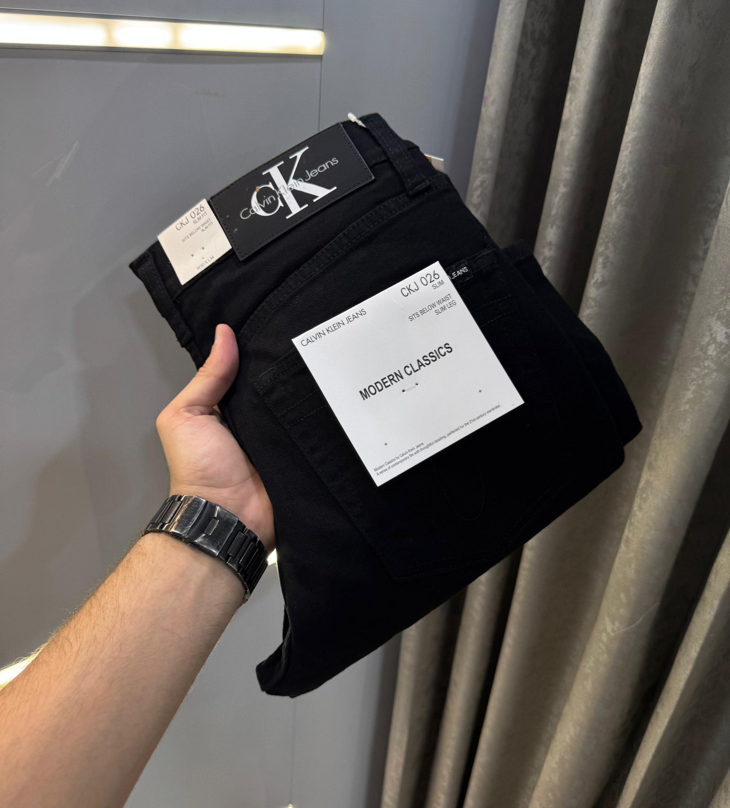 Calvin Klein Jet Black Premium Classic Hyperflex Denim