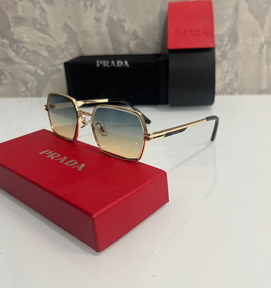 Prada Milano Gold Dual Metal Luxury Shade With Original Packing